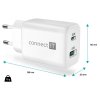 CONNECT IT Wanderer2 GaN nabíjecí adaptér 1×USB-C + 1xUSB-A, 33W PD, bílá (CWC-2080-WH)