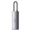 Baseus Metal Gleam Series 5v1 HUB USB-C (USB-C PD 100W, 3* USB 3.0, HDMI) šedá (WKWG020013)