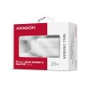 AXAGON ACU-PQ20W nabíječka do sítě 20W, 2x port (USB-A + USB-C), PD3.0/PPS/QC4+/AFC/Apple, bílá (ACU-PQ20W)