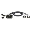 ATEN 2-port HDMI KVM USB mini, integrované kabely, tlačítko pro přepínání (CS22HF)