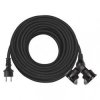 Venkovní prodlužovací kabel 20m / 2 zásuvky / černý / guma / 230 V / 1,5mm2 (P0603)