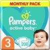 Pampers Active Baby Plenky Velikost 3, 6 kg-10 kg, 208 ks (8001090910745)