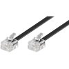 Kabel telefonní rovný 6P4C plug - 6P4C plug 3m - černý (tk6-03b)