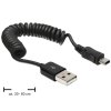 Delock kabel USB 2.0 A samec > USB mini samec, kroucený kabel (83164)