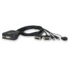 ATEN 2-port DVI KVM USB mini, integrované kabely, tlačítko pro přepínání (CS-22D)