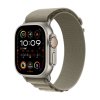 Apple Watch Ultra 2 49mm titanové pouzdro s olivovým alpským tahem - Small (MREX3CS/A)