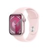 Apple Watch Series 9 41mm Růžový hliník se světle růžovým sportovním řemínkem - M/L (MR943QC/A)