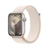 Apple Watch Series 9 45mm Hvězdně bílý hliník s hvězdně bílým provlékacím sportovním řemínkem (MR983QC/A)