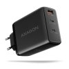 AXAGON ACU-DPQ100, GaN nabíječka do sítě 100W, 3x port (USB-A + dual USB-C), PD3.0/PPS/QC4+/Apple (ACU-DPQ100)