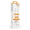 Datový kabel ALIGATOR POWER 65W, USB-C/USB-C 3A, 2,5m bílý (DATKP59)