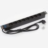 19" Rozvodný panel 8x230V 1U CZ 2m kabel čern (RAB-PD-X01-A1)