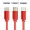Kabel Geti GCU 02 USB 3v1 červený samonavíjecí (06423909)