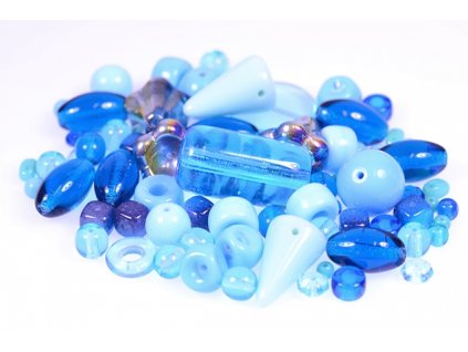 Mix mačkané korálky aqua