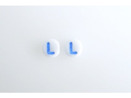 Korálky s modrým  písmenkem "L" 11149220 6 mm 03000/46433