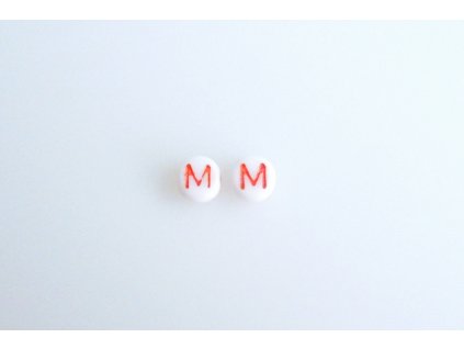 Letter beads red "M" 11149220 6 mm 03000/46497
