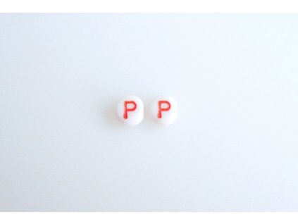 Letter beads red "P" 11149220 6 mm 03000/46497