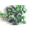 Tiny 3D Bicones green white fuchsia