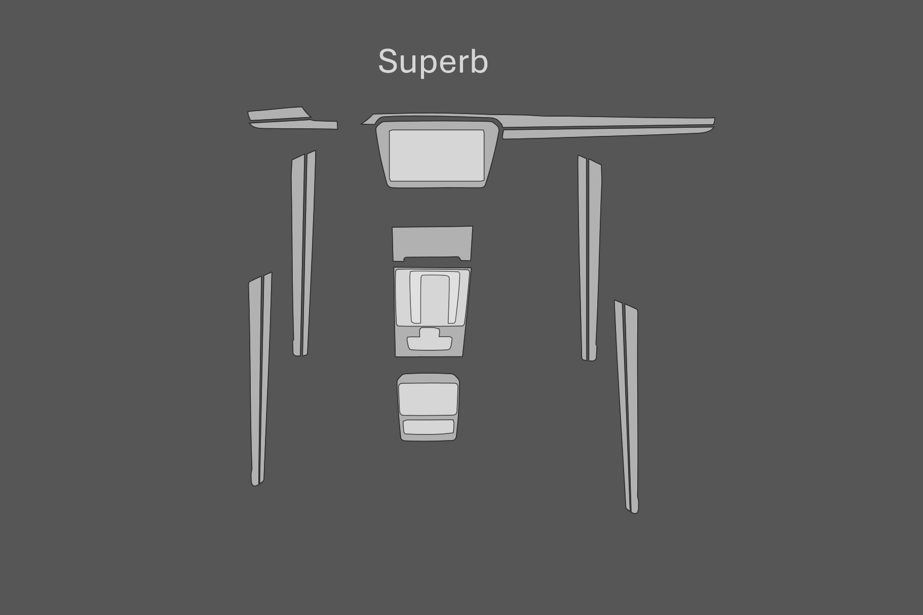 JEM PPF předřezaná fólie interiér Škoda Superb Fólie: Transparentní