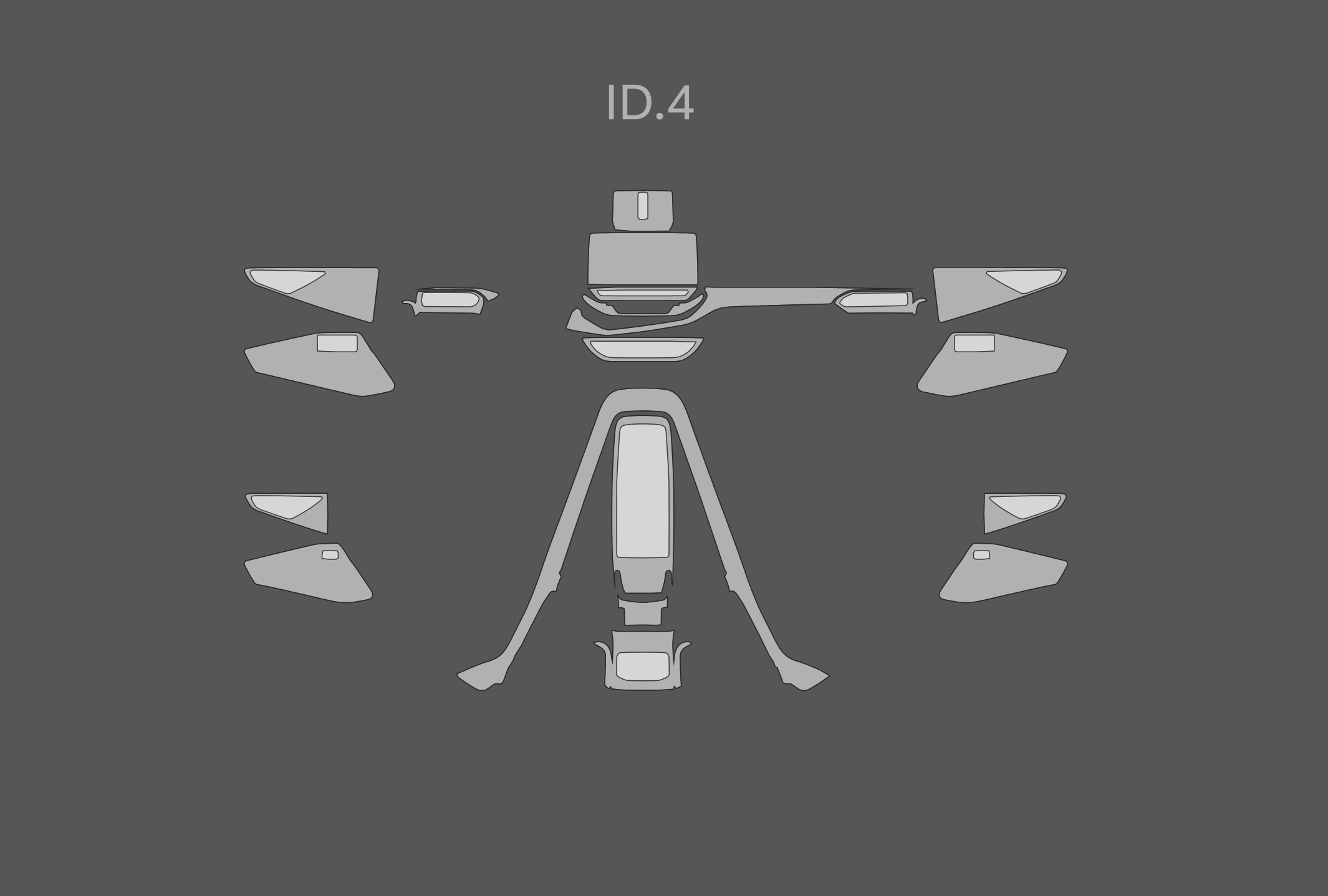 JEM PPF předřezaná fólie interiér Volkswagen ID.4 Fólie: Carbon