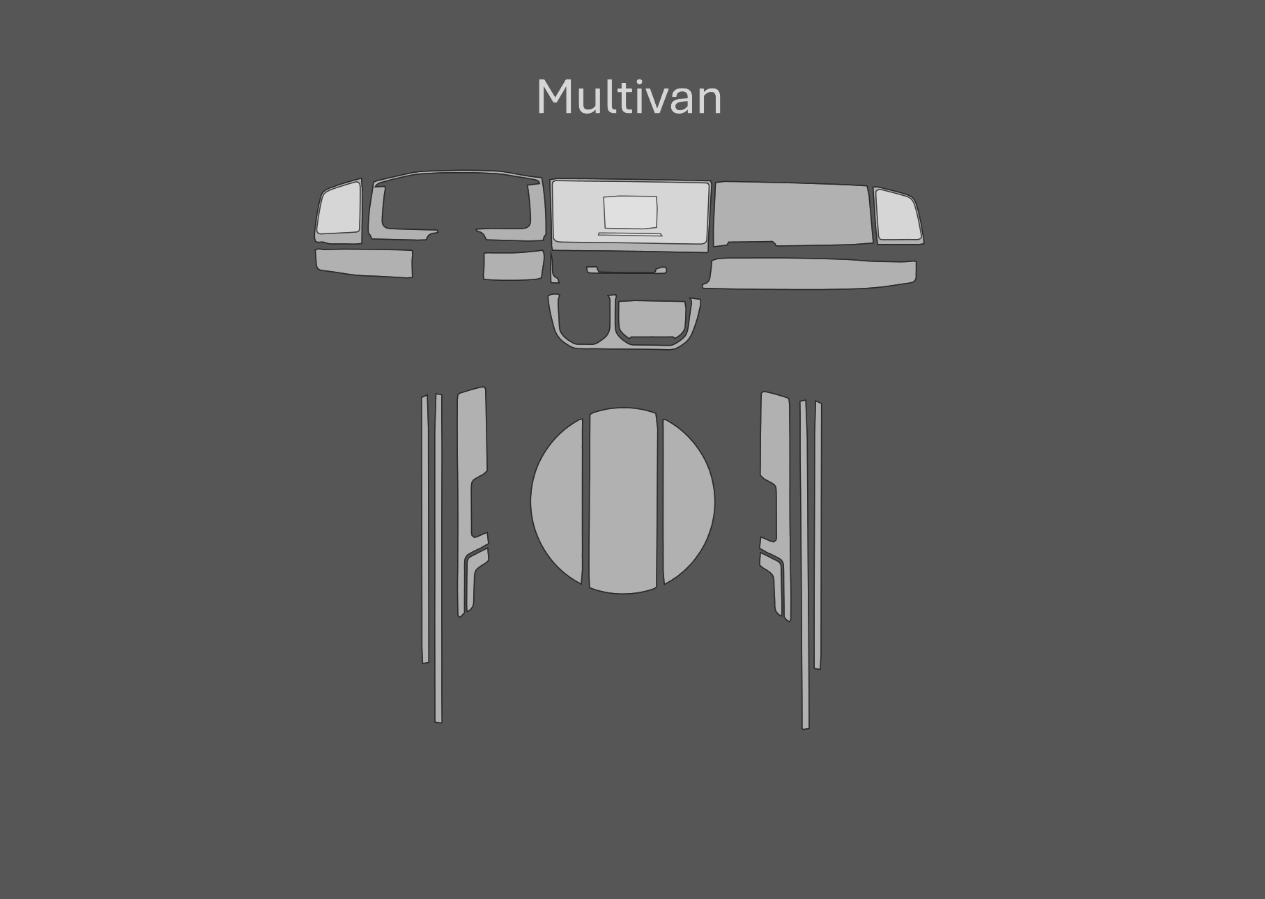 JEM PPF předřezaná fólie interiér Volkswagen Multivan Fólie: Carbon