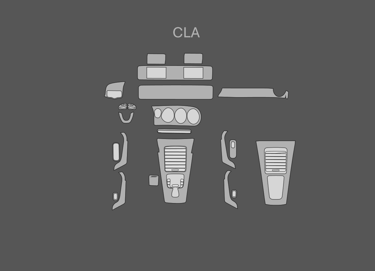 JEM PPF předřezaná fólie interiér Mercedes CLA Fólie: Satin