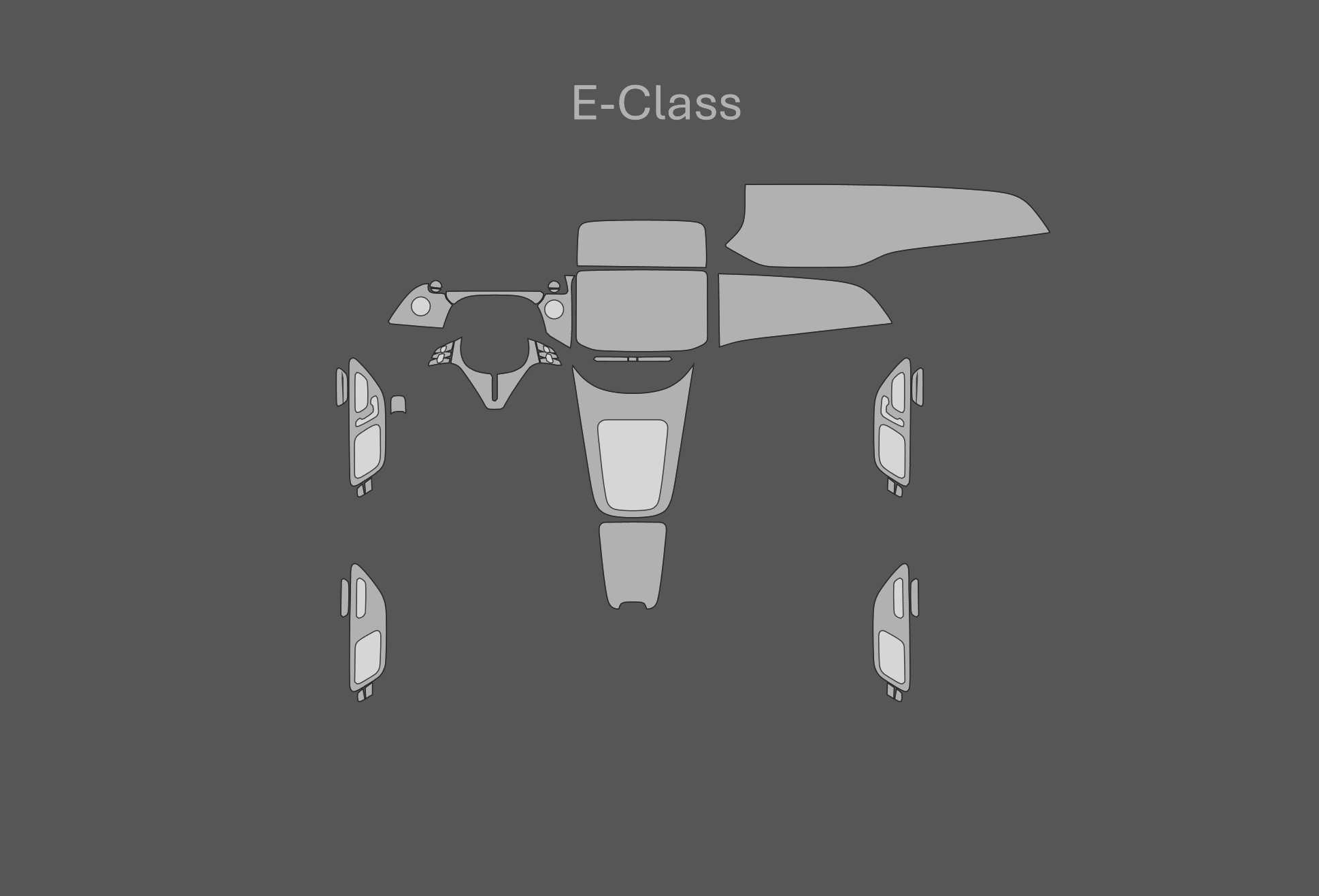 JEM PPF předřezaná fólie interiér Mercedes E-Class Fólie: Carbon