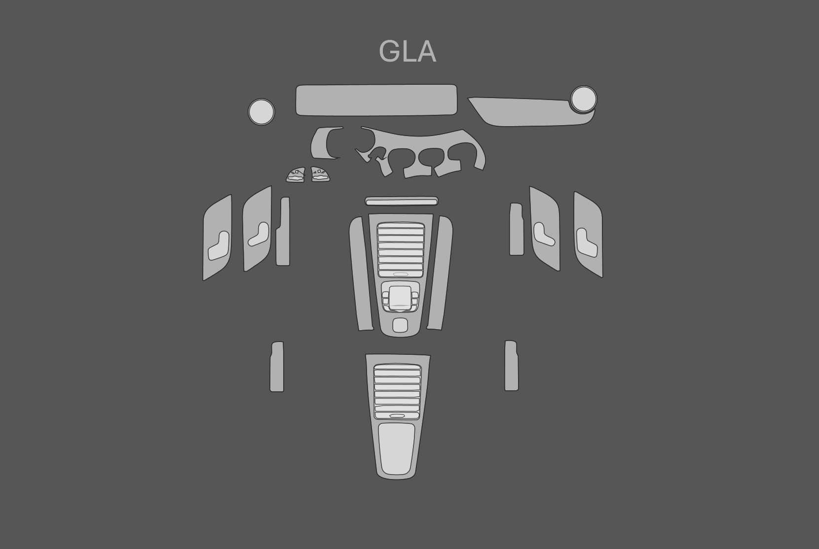 JEM PPF předřezaná fólie interiér Mercedes GLA Fólie: Carbon