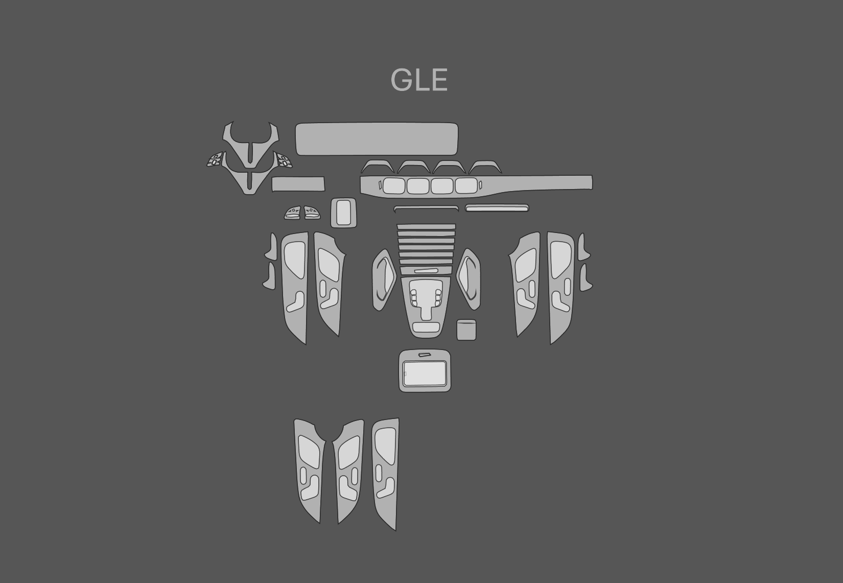 JEM PPF předřezaná fólie interiér Mercedes GLE Fólie: Satin