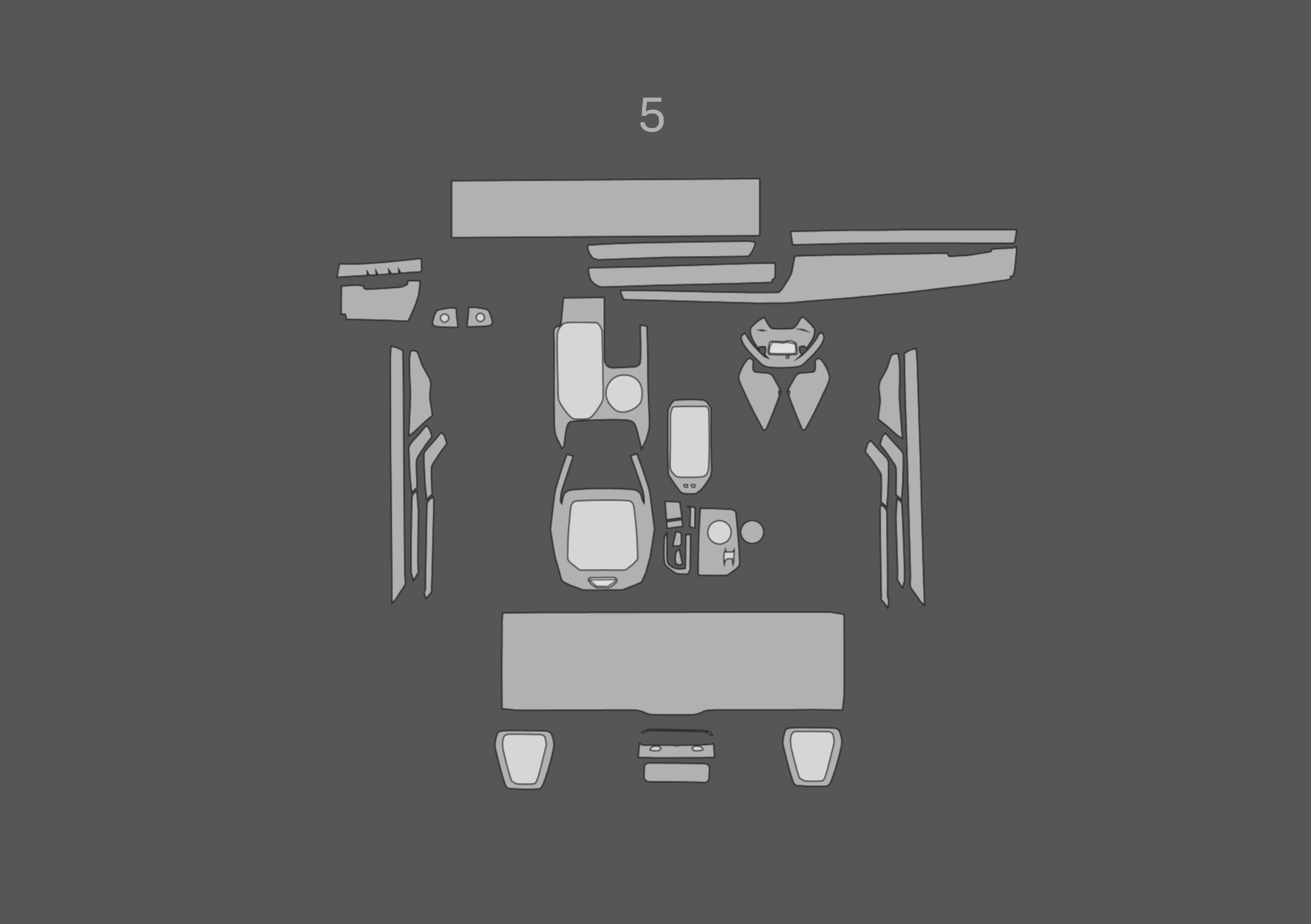 JEM PPF předřezaná fólie interiér BMW 5 Fólie: Černý lesk