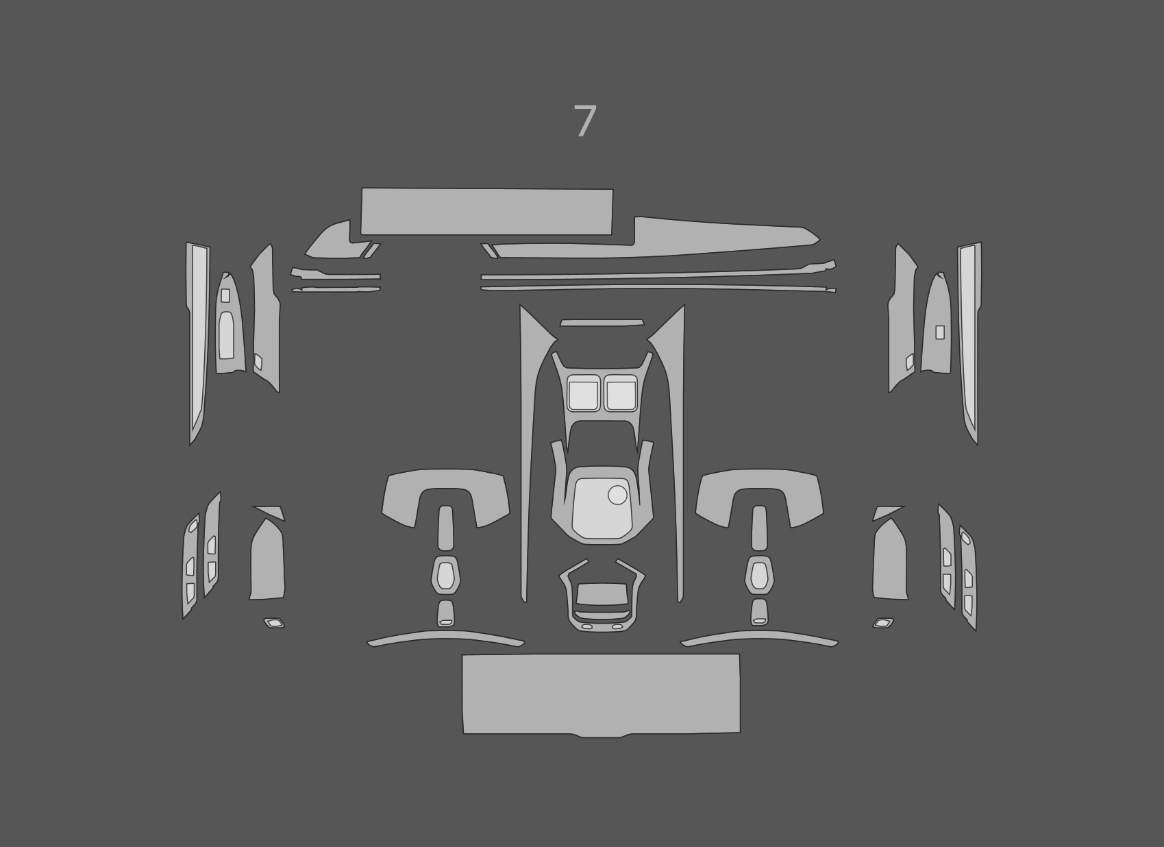 JEM PPF předřezaná fólie interiér BMW 7 Fólie: Carbon