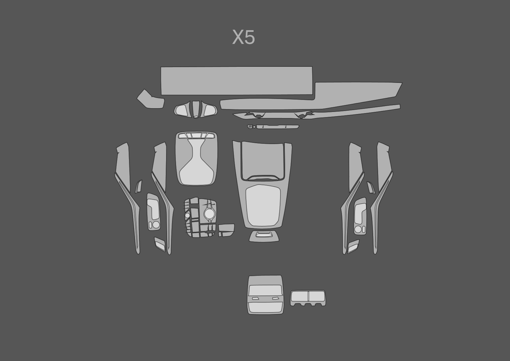 JEM PPF předřezaná fólie interiér BMW X5 Fólie: Transparentní