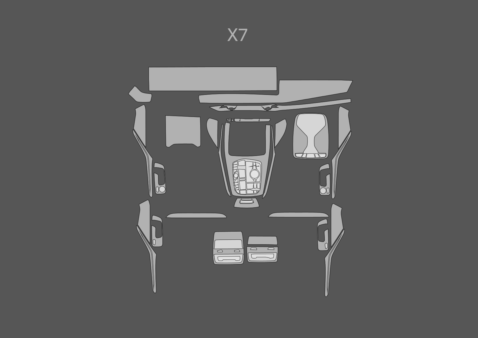 JEM PPF předřezaná fólie interiér BMW X7 Fólie: Transparentní