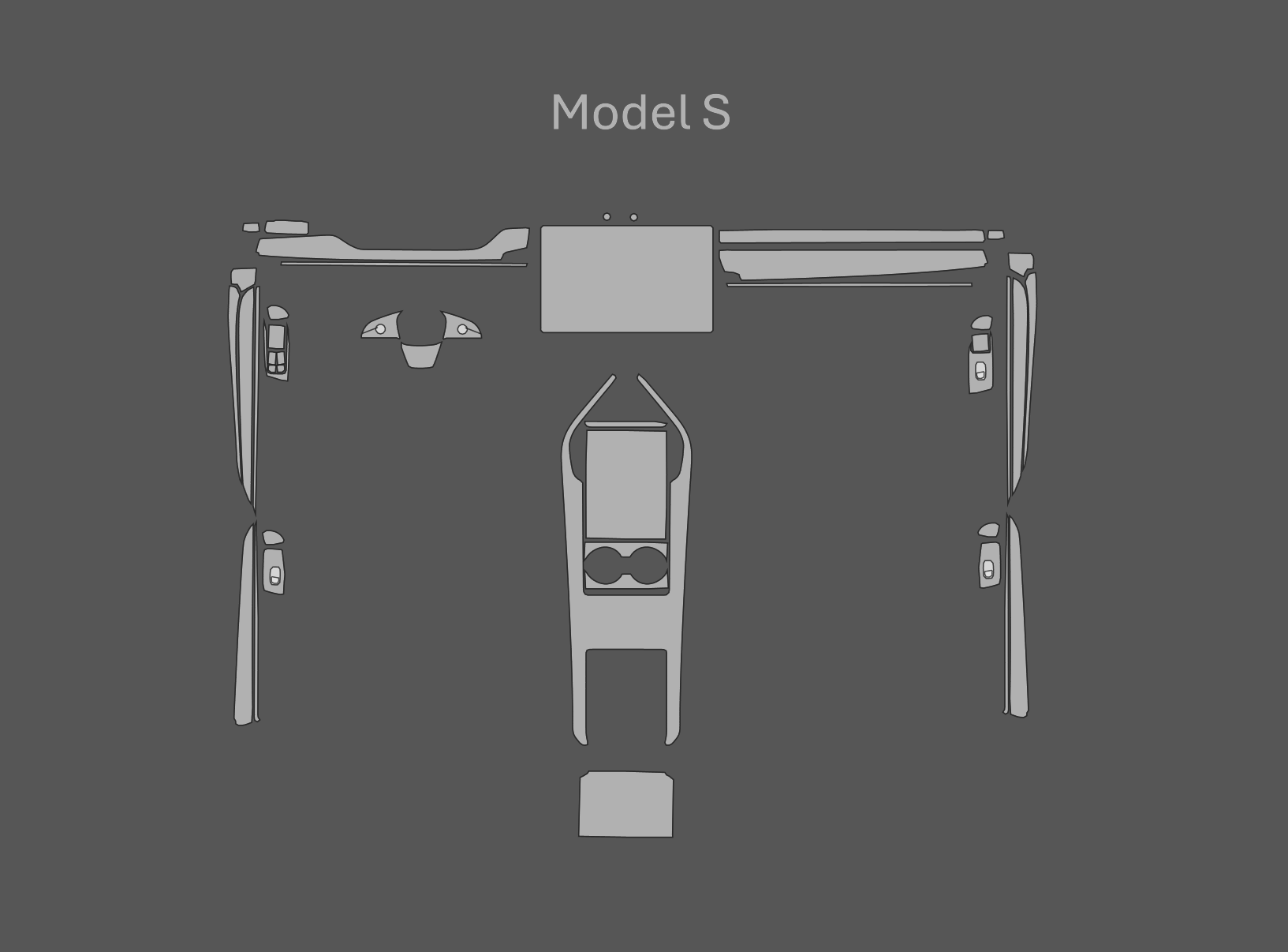 JEM PPF předřezaná fólie interiér Tesla Model S Fólie: Transparentní