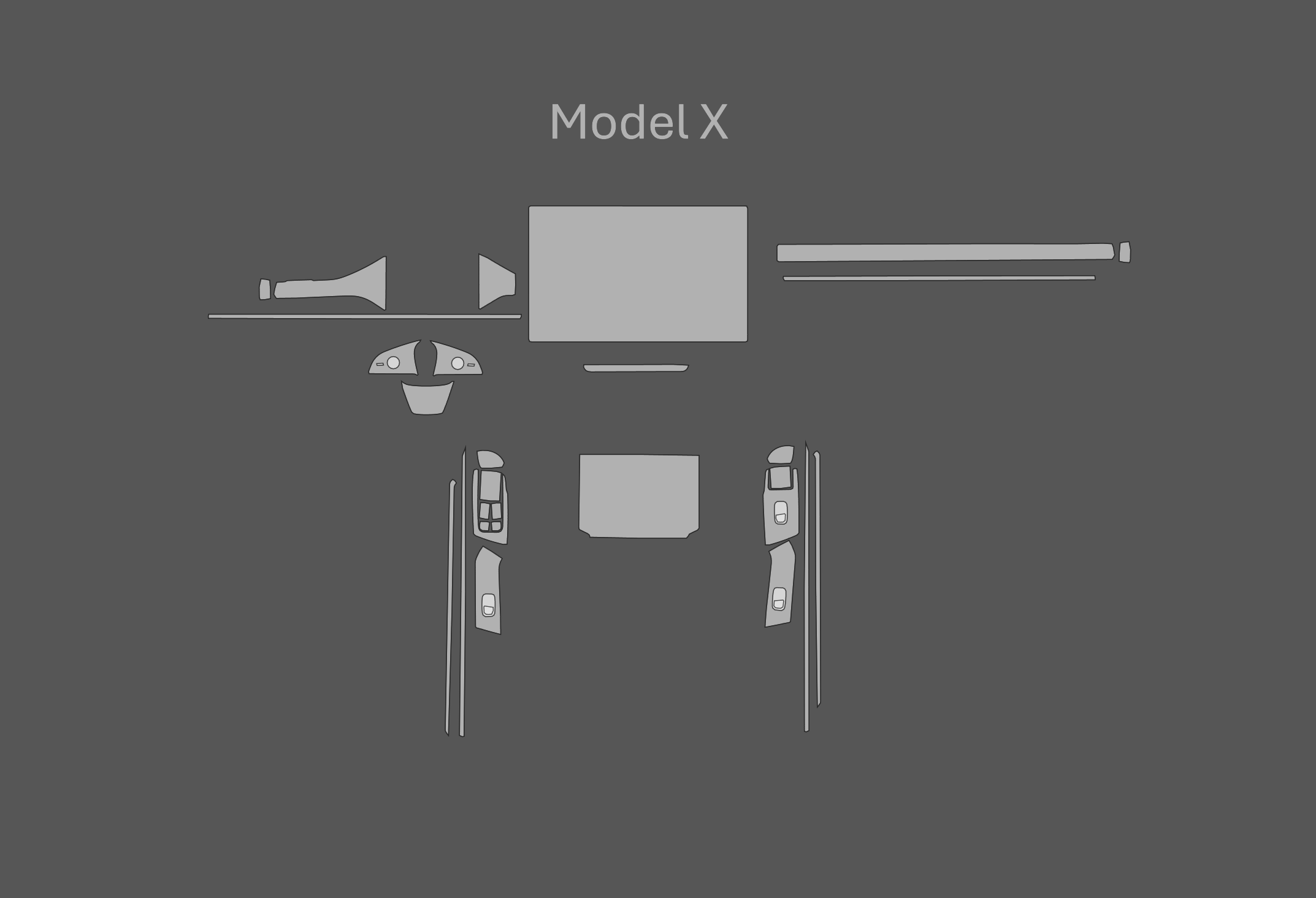 JEM PPF předřezaná fólie interiér Tesla Model X Fólie: Satin