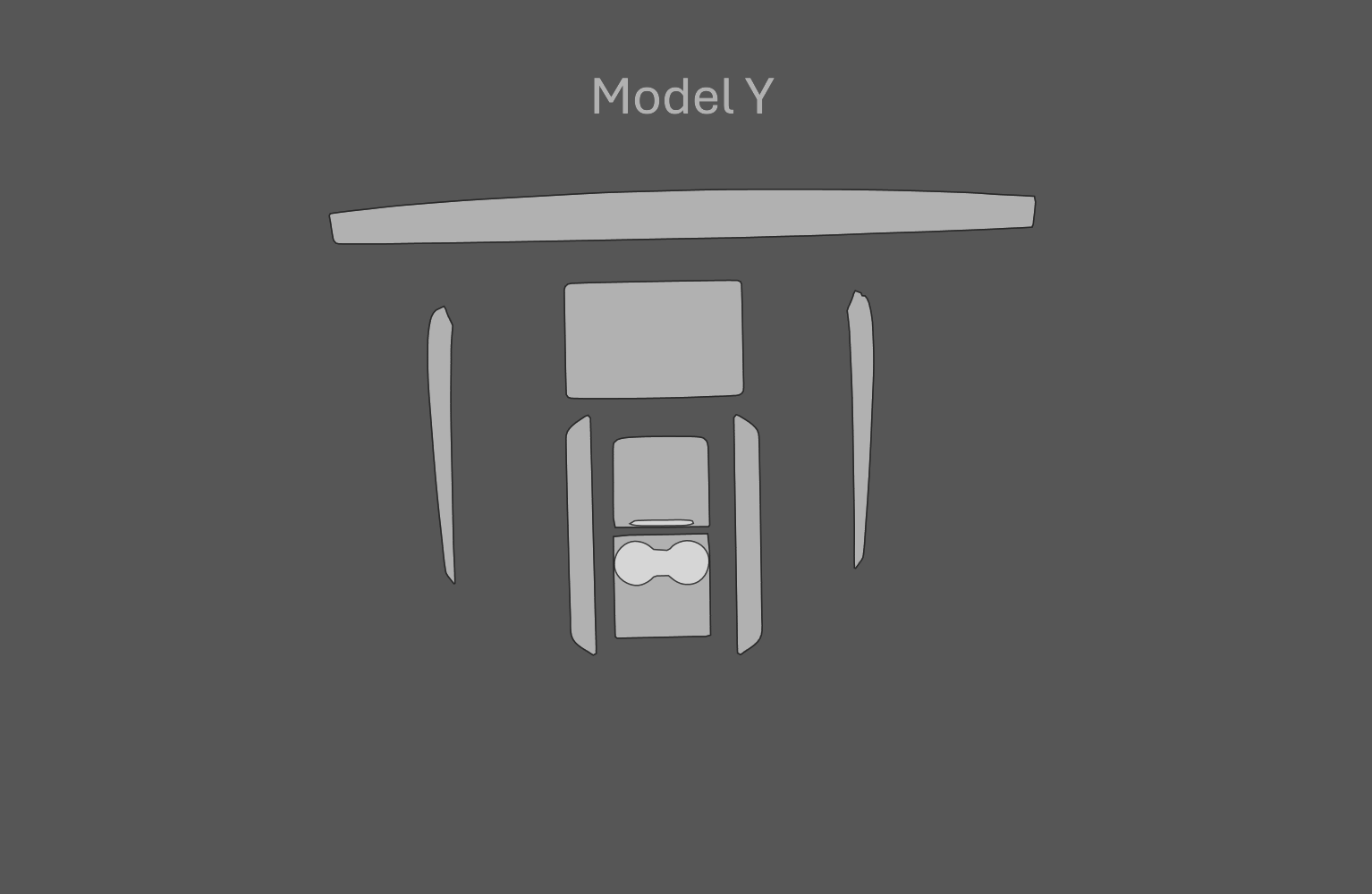JEM PPF předřezaná fólie interiér Tesla Model Y Fólie: Černý lesk