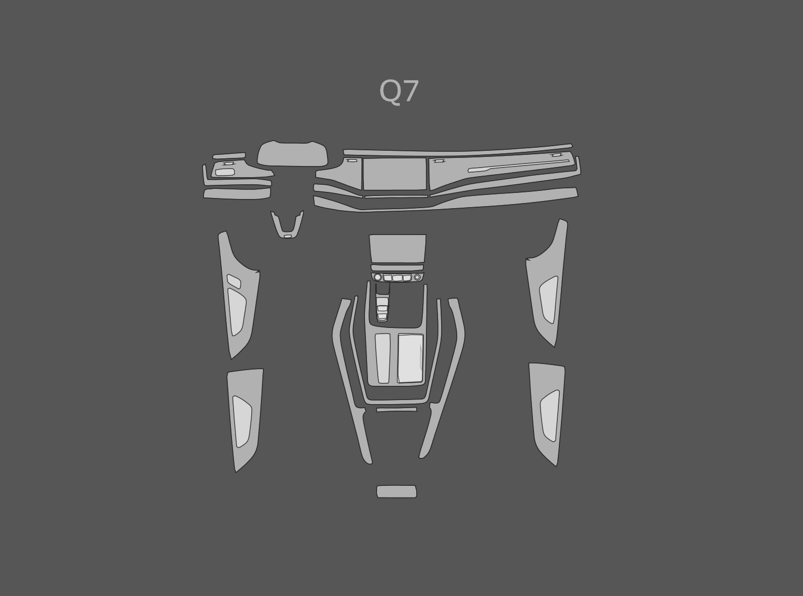 JEM PPF předřezaná fólie interiér Audi Q7 Fólie: Carbon