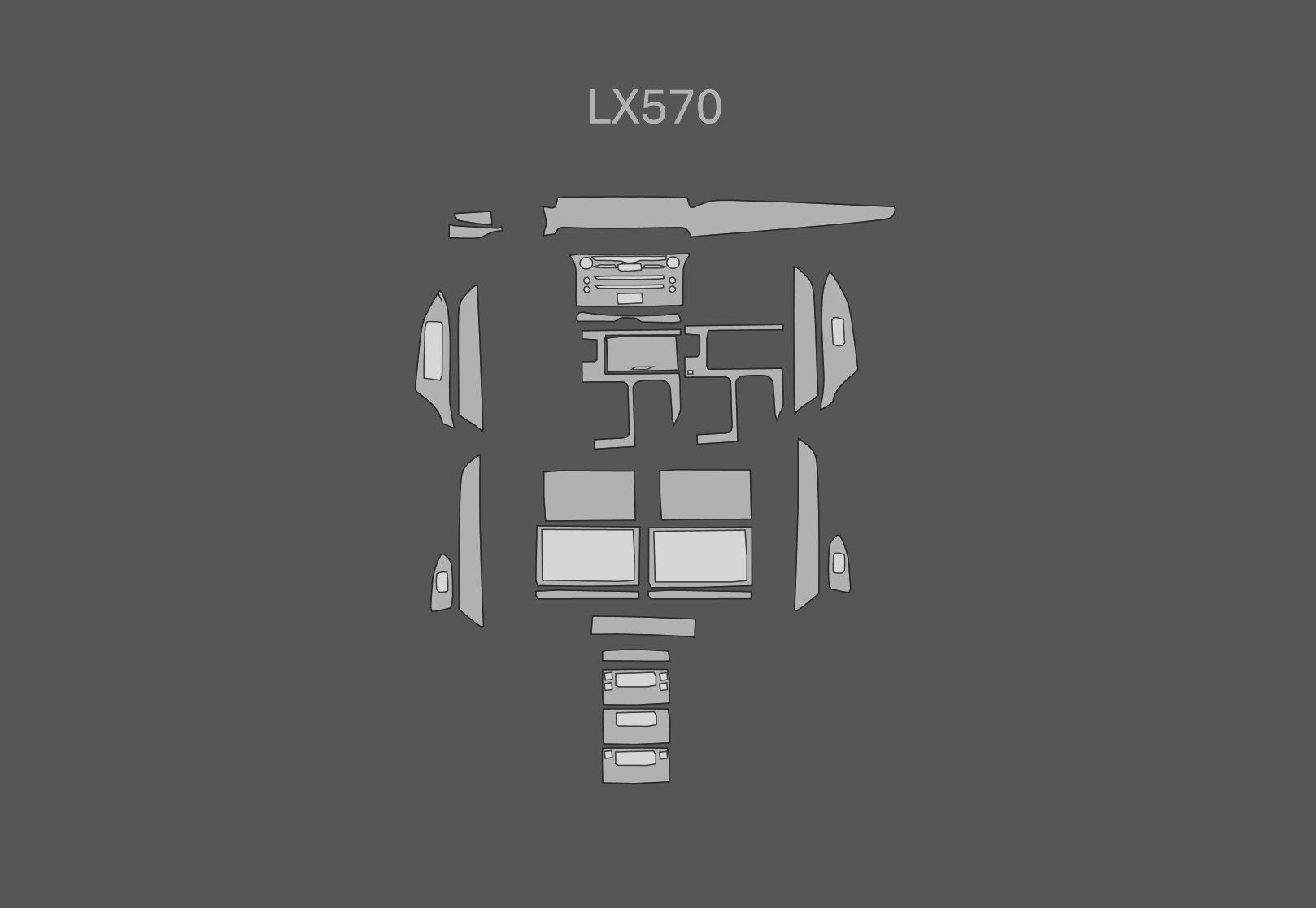 JEM PPF předřezaná fólie interiér Lexus LX570 Fólie: Carbon