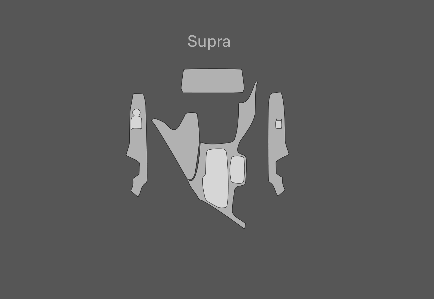 JEM PPF předřezaná fólie interiér Toyota Supra Fólie: Černý lesk