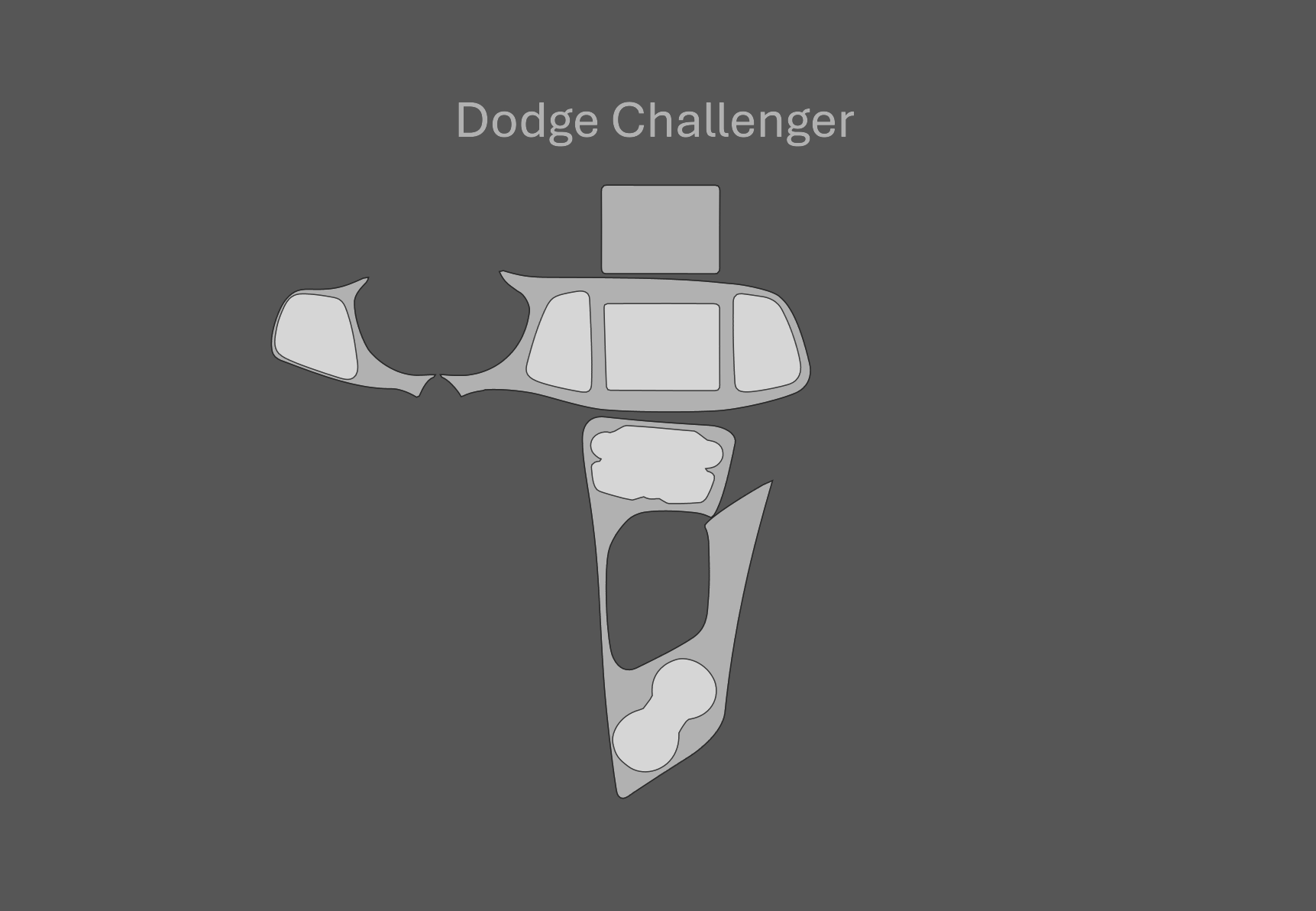 JEM PPF předřezaná fólie interiér Dodge Challenger Fólie: Transparentní