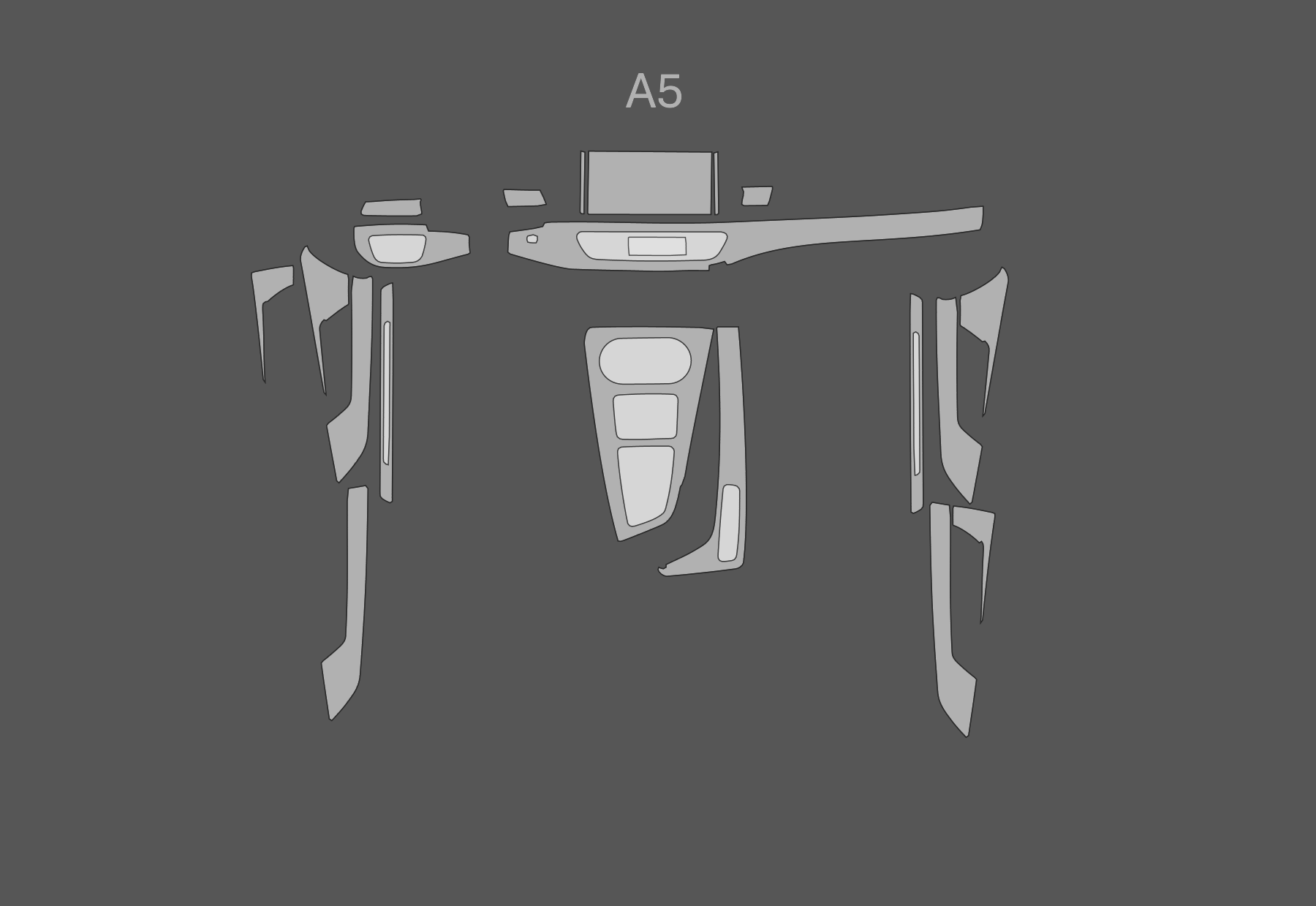 JEM PPF předřezaná fólie interiér Audi A5 Fólie: Satin
