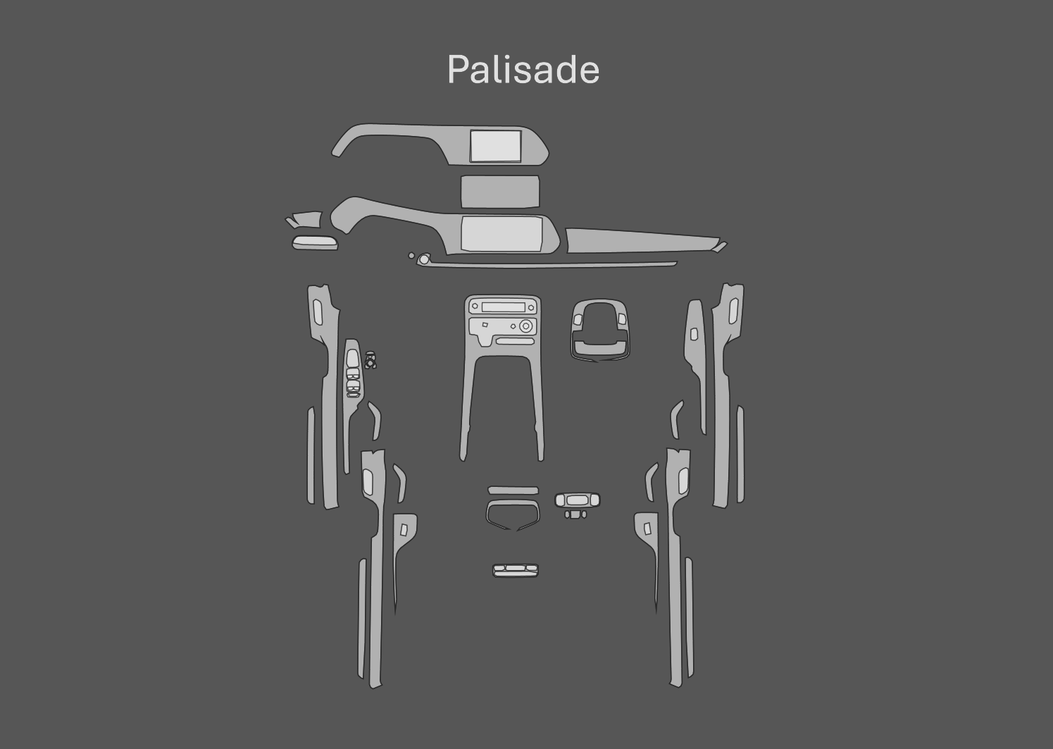 JEM PPF předřezaná fólie interiér Hyundai Palisade Fólie: Transparentní