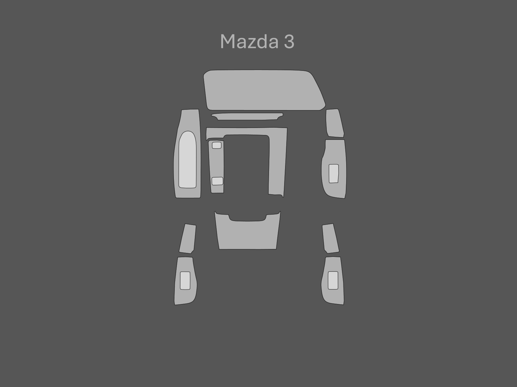 JEM PPF předřezaná fólie interiér Mazda 3 Fólie: Satin