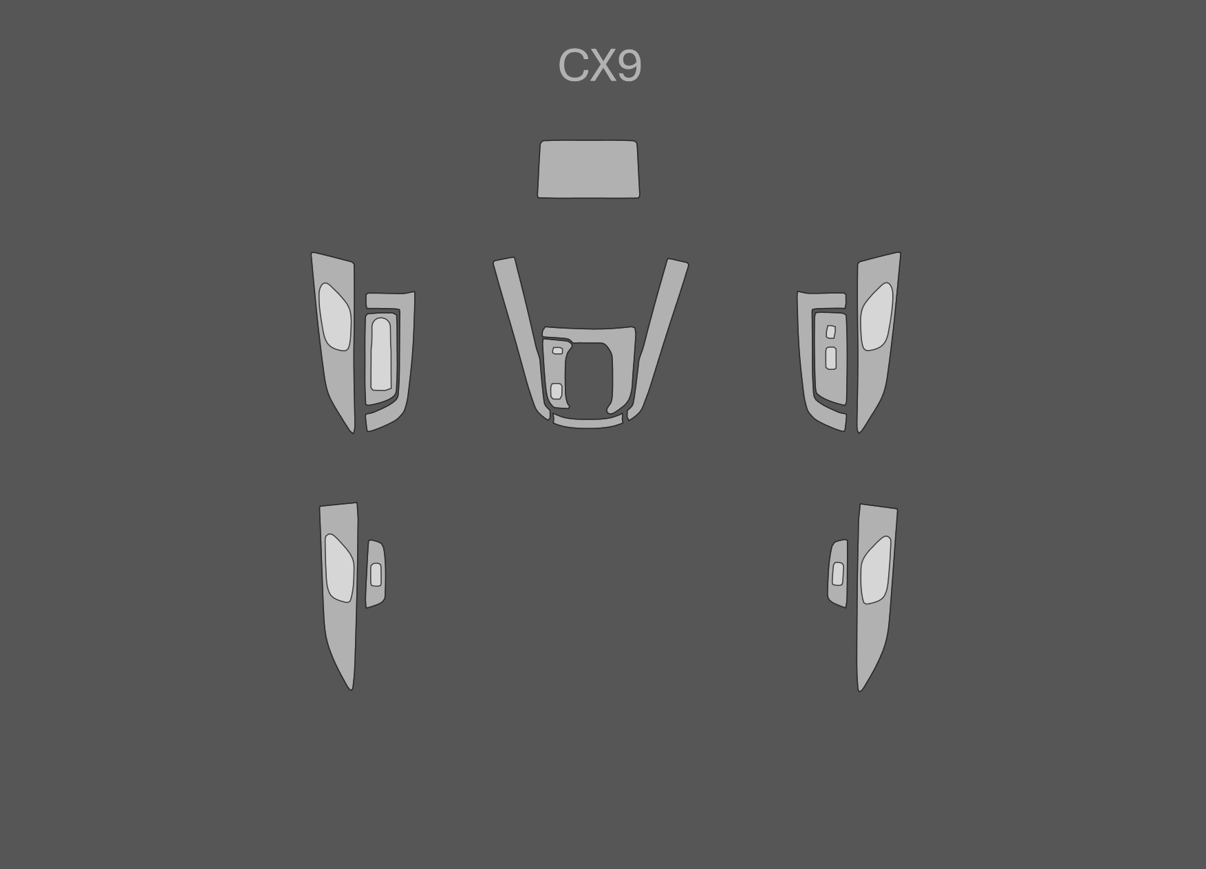 JEM PPF předřezaná fólie interiér Mazda CX9 Fólie: Satin