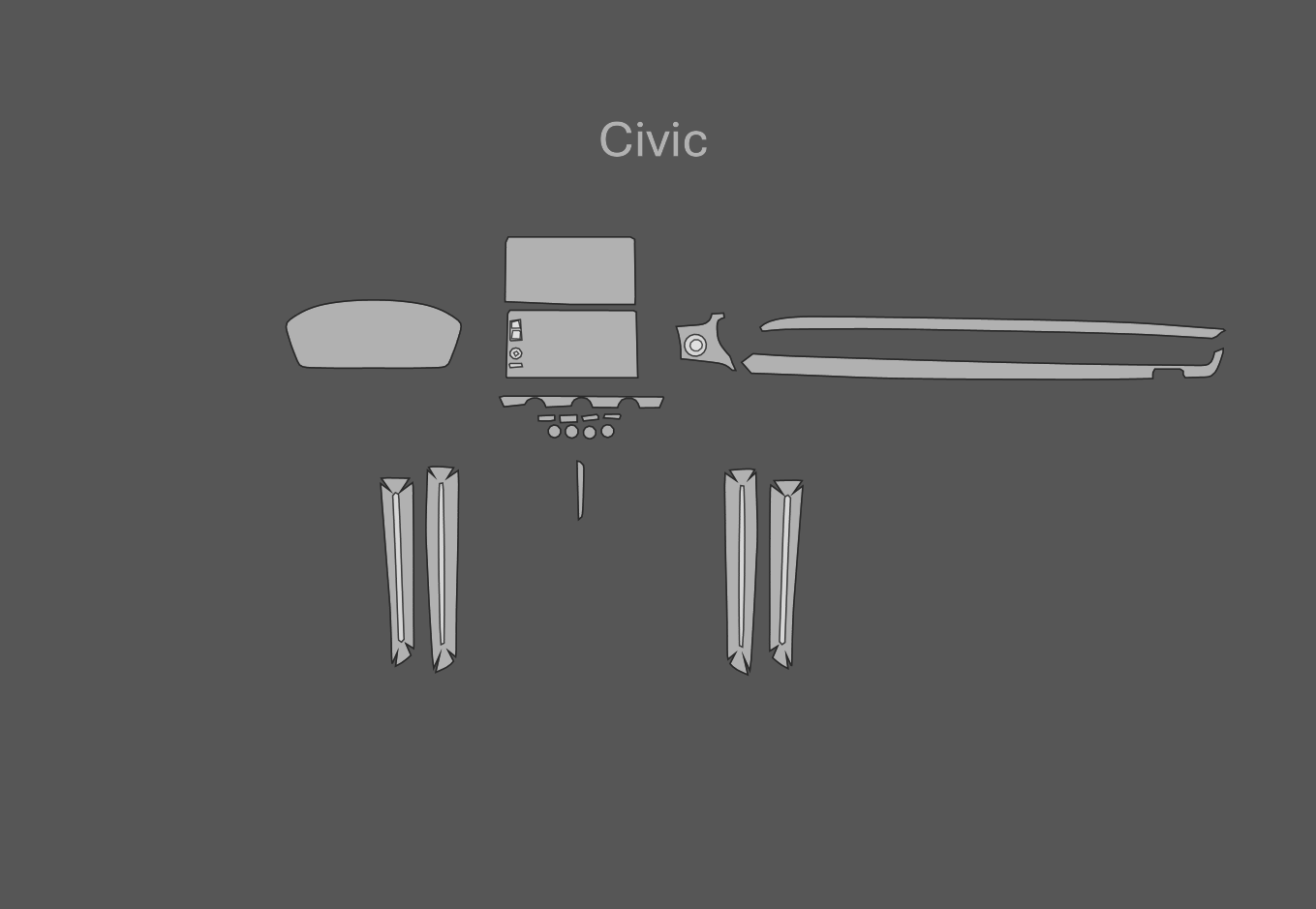 JEM PPF předřezaná fólie interiér Honda Civic Fólie: Carbon