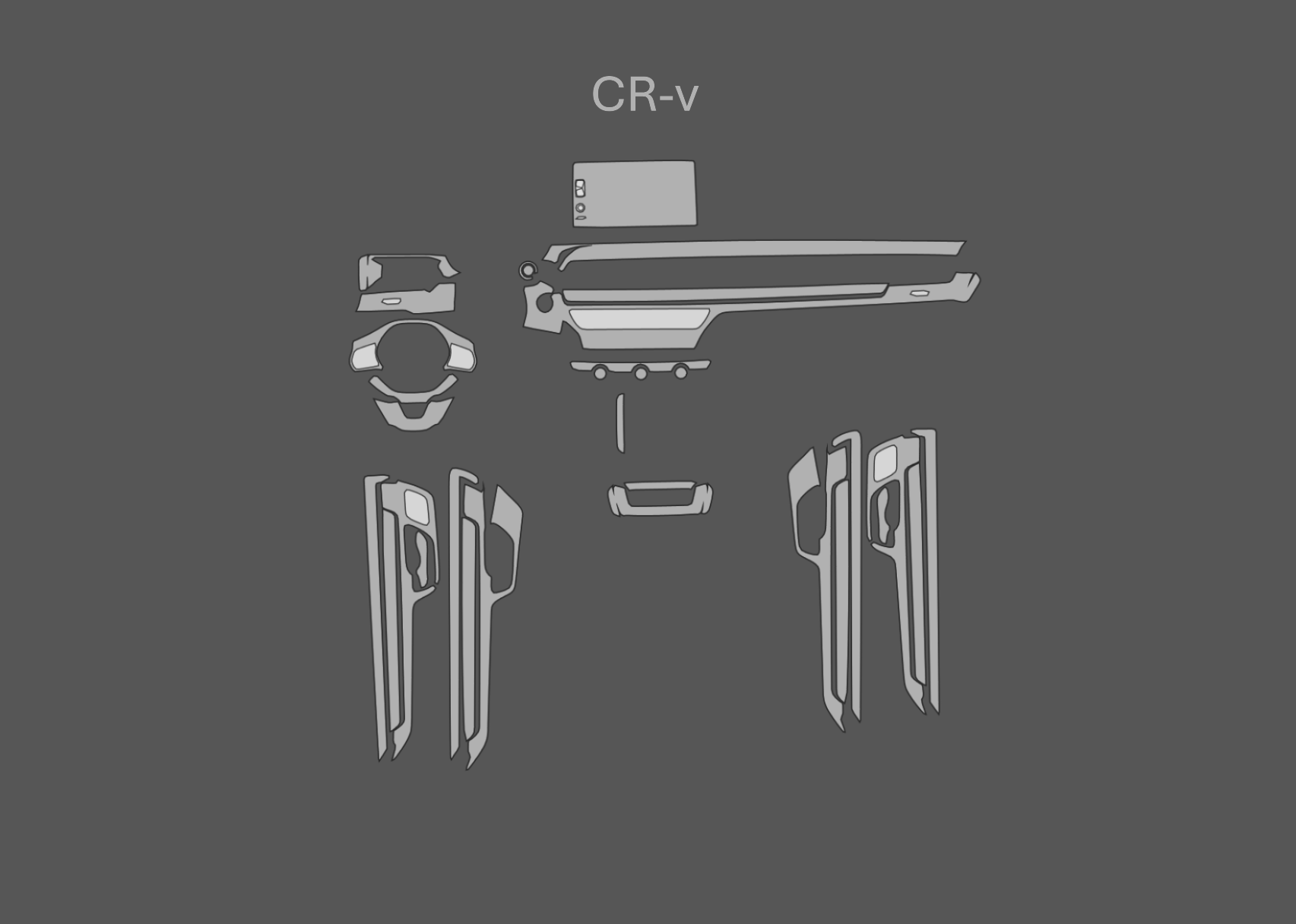 JEM PPF předřezaná fólie interiér Honda CR-V Fólie: Černý lesk