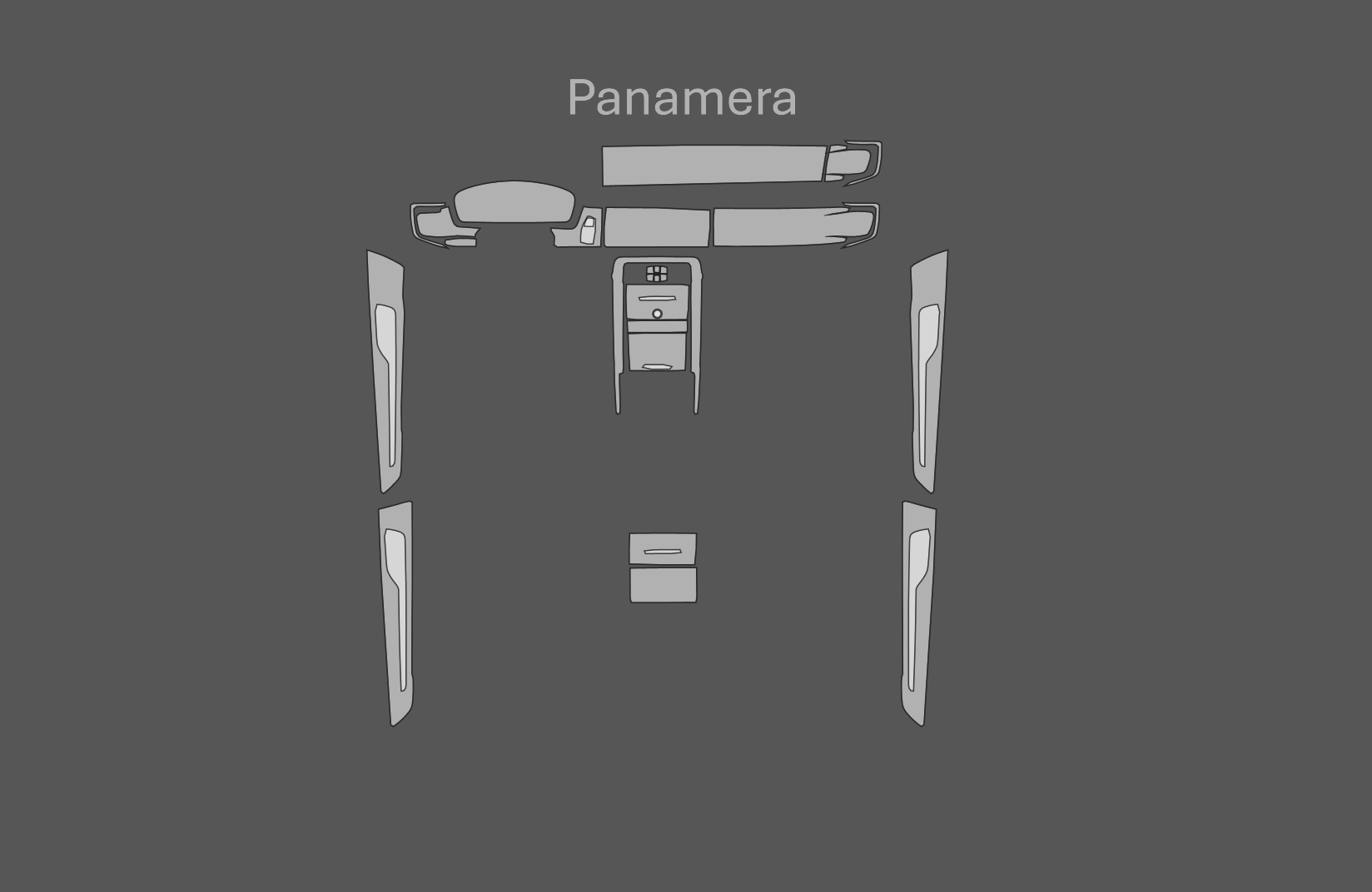 JEM PPF předřezaná fólie interiér Porsche Panamera Fólie: Carbon