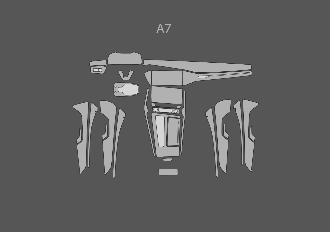 JEM PPF předřezaná fólie interiér Audi A7 Fólie: Carbon