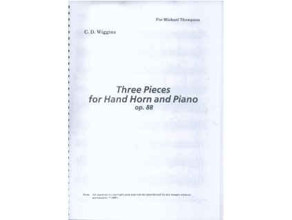 Three Pieces for Hand Horn and Piano op.88 - C.D.Wiggins