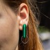 Náušnice Oválek Ola Zelená lahvová sm