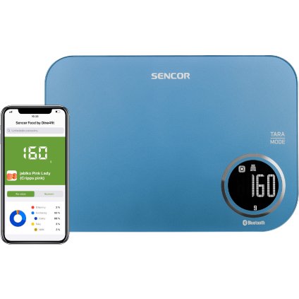Sencor Chytrá kuchyňská váha s Bluetooth - Modrá